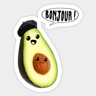 avocado faces french (bonjour) Sticker